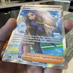 2023 Pokemon 151 Geeta 218/197 Full Art Trainer Ultra Rare SV03 Obsidian Flames - Image 3
