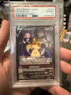 2022 Pokemon Sword & Shield Brilliant Stars Mimikyu V FA TG16/TG30 PSA 10 GEM 💎 - Image 1