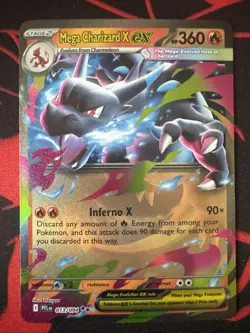 2025 POKEMON PFL EN-PHANTASMAL FLAMES 013 MEGA CHARIZARD X EX - Image 1
