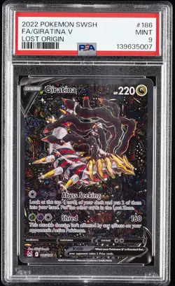 2022 POKEMON SWORD & SHIELD LOST ORIGIN #186 FULL ART/GIRATINA V PSA 9 - Image 1