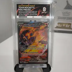 Team Rocket's Moltres ex 229/182 Destined Rivals UPC ACE NM-MT 8 Graded Pokemon - Image 2