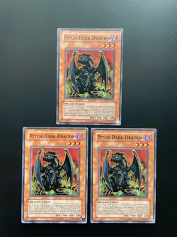 Yugioh Pitch-Dark Dragon DR1-EN063 Common Unlimited Edition LP/MP X3 - Image 1