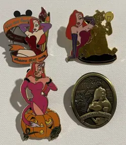 Lot of 4~Jessica Rabbit Disney Pins~LE Hollywood Studios~Figment~Halloween~READ - Image 1