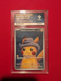 Pokemon Pikachu With Grey Felt Hat SVP 085 Van Gogh Promo Card Ace 9 MINT - Image 1