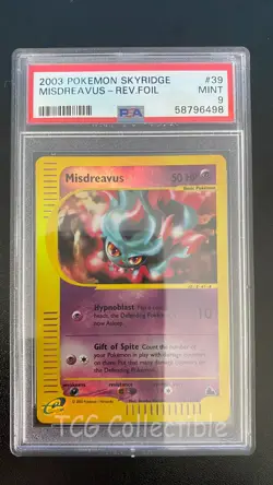 PSA 9 MINT Misdreavus REVERSE HOLO 39 2003 Skyridge WOTC Pokemon Card - Image 1