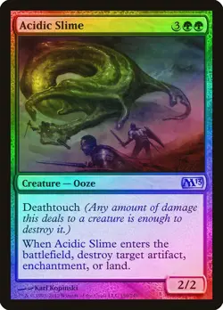 Acidic Slime FOIL Magic 2013 / M13 PLD Green Uncommon MAGIC MTG CARD ABUGames - Image 1