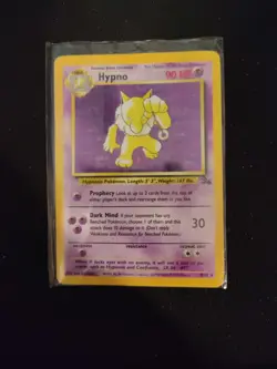 Pokemon TCG Hypno Fossil Holo Unlimited Rare Card 8/62, 2 free cards included - Image 1
