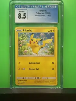 Pokemon TCG 2019 Pikachu 19/68 CGC 8.5 Hidden Fates Regular Common English Card - Image 1