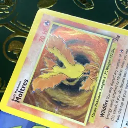 1999 Pokemon Moltres 12/62 Fossil Holo HP Pokemon Card - Image 4