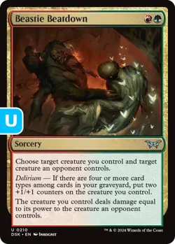 MTG Beastie Beatdown Duskmourn Uncommon Sorcery NM - Image 1