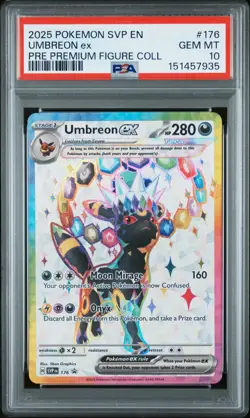 2025 POKEMON SVP EN-SV BLACK STAR PROMO #176 UMBREON EX PSA 10 - Image 1
