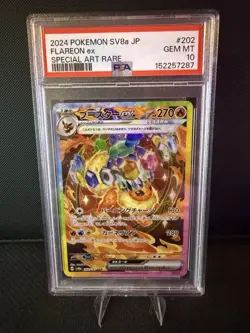 2024 JPN Pokemon PSA 10 Flareon ex #202/187 S&V Terastal Festival SV8a SAR - Image 1