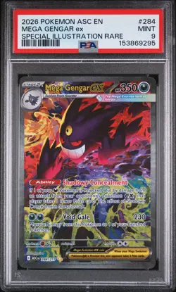 2026 Pokemon Ascended Heroes #284 Mega Gengar Ex Special Illustration Rare PSA 9 - Image 1