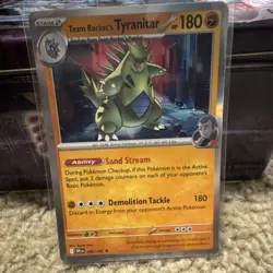 Pokemon Team Rocket's Tyranitar 096/182 Sv10: Destined Rivals Rare HP180 Holo S… - Image 1