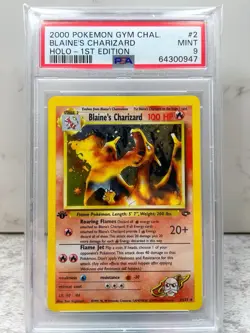Blaine's Charizard 1st Edition 2/132 PSA 9 MINT 2000 Gym Challenge Pokemon - Image 1