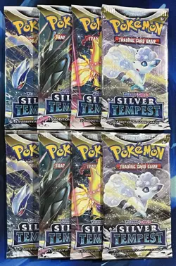 Pokemon 2022 Sword & Shield Silver Tempest Booster Pack Lot X8 Artset SwSh Nm M - Image 1
