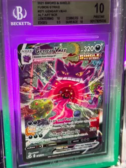 BGS 10 Pristine Pokemon Gengar VMAX 271/264 Fusion Strike Secret Rare Alt Art - Image 1
