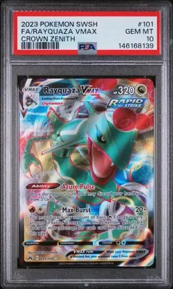 Rayquaza VMAX 101 Pokemon TCG 2023 Ultra Rare Holo Crown Zenith PSA 10 Gem Mint - Image 1