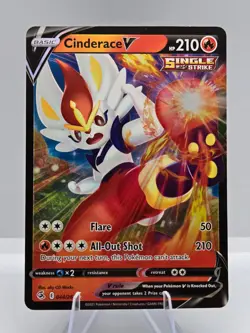 Cinderace V 044/264 Holo V Rare Fusion Strike Pokemon NM - Image 1