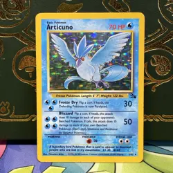 Pokemon 1999 Articuno 2/62 Pokemon Fossil Holo LP - Image 1