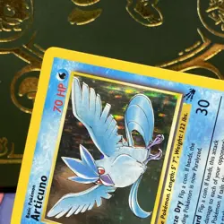 Pokemon 1999 Articuno 2/62 Pokemon Fossil Holo LP - Image 3
