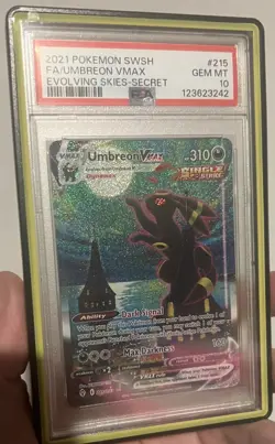 Pokemon PSA 10 2021 Umbreon VMAX Alt Art Secret Rare 215/203 Evolving Skies - Image 1