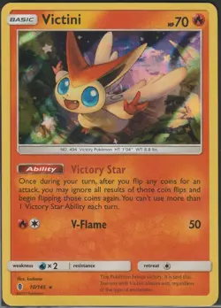 VICTINI 10/145 GUARDIANS RISING HOLO RARE POKEMON TCG LP - Image 1