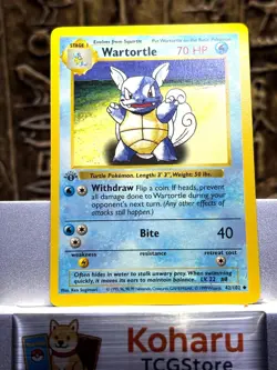 Pokemon Wartortle 042/102 Base Set (Shadowless) 1st Edition Regular Vintage -NM - Image 1