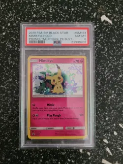 2019 POKEMON SM BLACK STAR PROMO TEAM UP SINGLE PACK BLISTERS MIMIKYU-HOLO PSA 8 - Image 1
