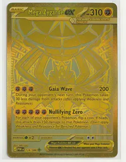 Pokemon TCG Mega Zygarde EX 124/088 Gold Mega Hyper Rare Perfect Order - Image 1