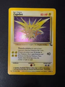 Zapdos 15/62 Fossil Set HOLO/FOIL RARE Unlimited Pokemon WOTC TCG 1999 LP/MP - Image 2