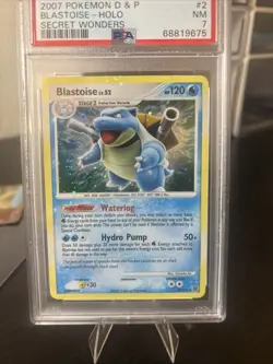 Carta Pokemon Blastoise Dp Secret Wonders Holobleed Psa 7 NM Error Misprint - Image 2