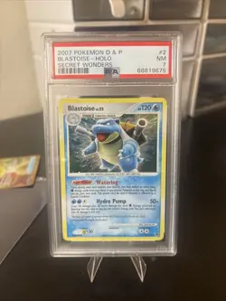 Carta Pokemon Blastoise Dp Secret Wonders Holobleed Psa 7 NM Error Misprint - Image 3