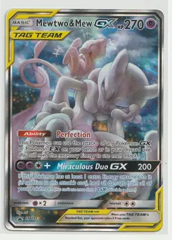 Pokemon TCG Sun & Moon Mewtwo & Mew GX Tag Team SM191 Promo - Image 1