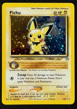 2000 Pokemon Neo Genesis #12/111 Pichu Holo Unlimited Near Mint - Mint! 🍭 - Image 1