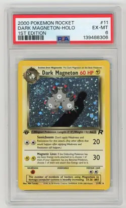 2000 POKEMON ROCKET DARK MAGNETON 1ST EDITION HOLO #11 PSA 6 11/82 - Image 1