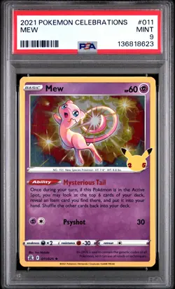 Mew Pokemon Celebrations 011 NM PSA 9 - Image 1