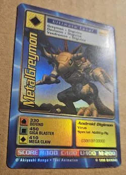 Digimon MetalGreymon DW-01 LP Rare Holo Card PlayStation Promo Bandai 1999 NICE - Image 2