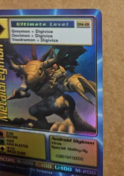 Digimon MetalGreymon DW-01 LP Rare Holo Card PlayStation Promo Bandai 1999 NICE - Image 4