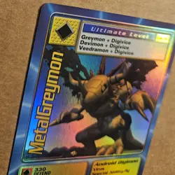 Digimon MetalGreymon DW-01 LP Rare Holo Card PlayStation Promo Bandai 1999 NICE - Image 5