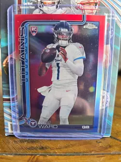 2025 Topps Chrome Jaxson Dart Pulsar Cam Ward Red White And Blue EX-MT - Image 4