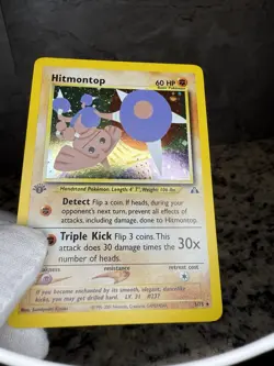 Pokemon TCG Hitmontop Neo Discovery Holo Rare Card 3/75 - Image 3