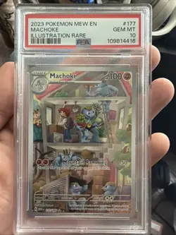 Pokemon Machoke 177/165 Scarlet & Violet 151 Illustration Rare English - Image 1