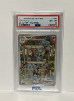 Pokemon Machoke 177/165 Scarlet & Violet 151 Illustration Rare English PSA 10 - Image 1