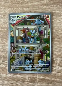 Pokemon TCG Machoke Scarlet & Violet Holo Illustration Card 151 177/165 Rare - Image 1
