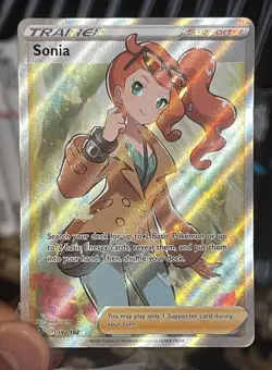 Sonia 192/192 Rebel Clash Holo Rare Full Art Pokemon Trainer Card Near Mint NM - Image 3
