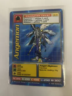 1999 Bandai Digimon Trading Card Angemon St-14 LP - Image 1