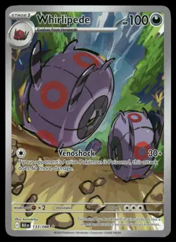 Pokemon Cards Whirlipede 133/086 Black Bolt Holo NM - Image 1