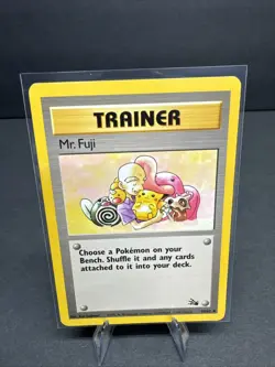 Mr. Fuji 58/62 Base Set Series Fossil Uncommon Pokemon TRAINER Card WOTC 1999 LP - Image 1