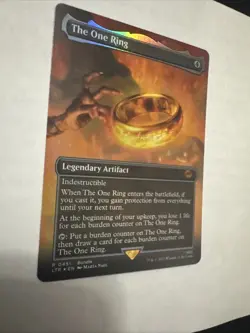 MTG the One Ring Borderless Foil Promo Card Lord of the Rings Magic Gathering - Image 1